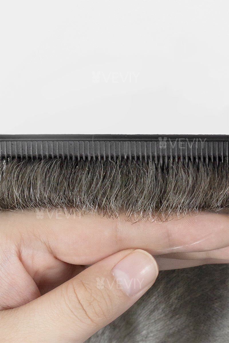 Alison Pre-Cut Men's  Hairstyle Medium Brown blended with 40% Grey #540