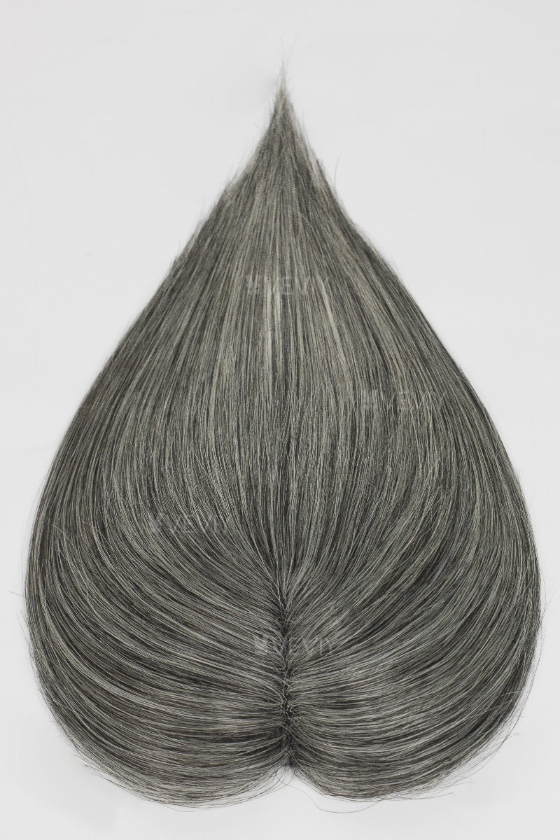 Vera Thin Breathable Lace Human Hair Topper Dark Grey #1B50