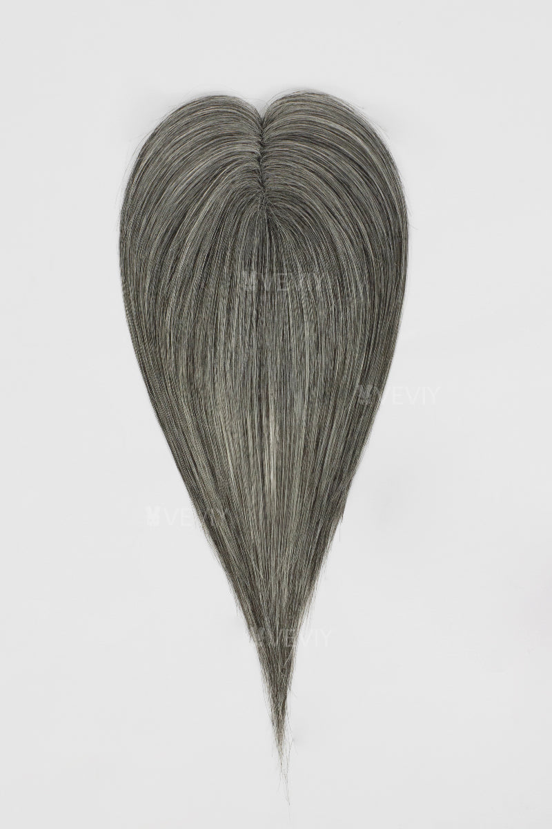 Vera Thin Breathable Lace Human Hair Topper Dark Grey #1B50