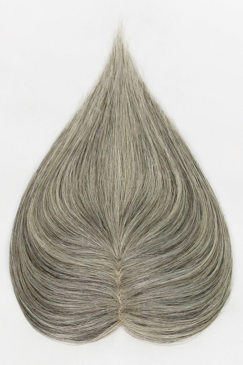 Gray hair color swatch on a white background