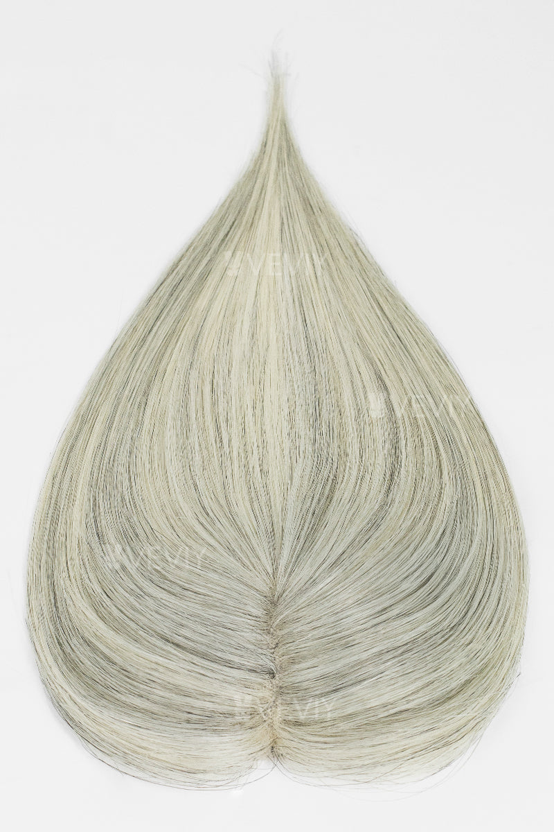 Vera Thin Breathable Lace Human Hair Topper Light Brown Grey #1B90