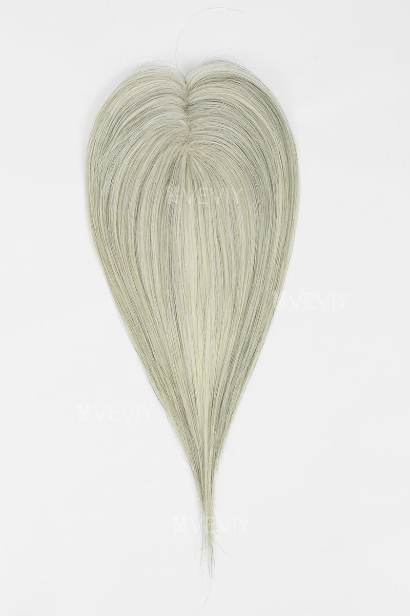 Vera Thin Breathable Lace Human Hair Topper Light Brown Grey #1B90