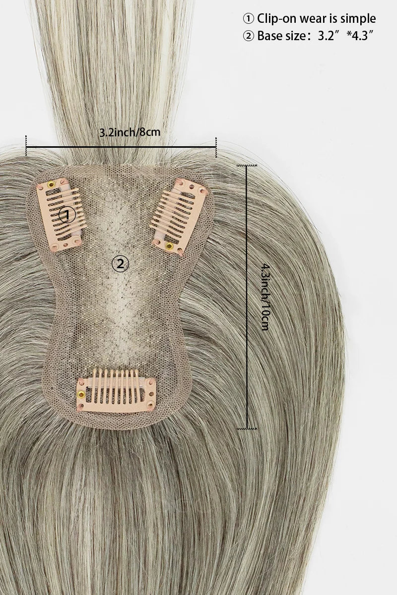 Mona-B Topper with Bangs #Light Brown Grey