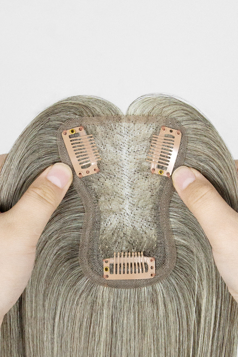 Mona-B Topper with Bangs #Light Brown Grey