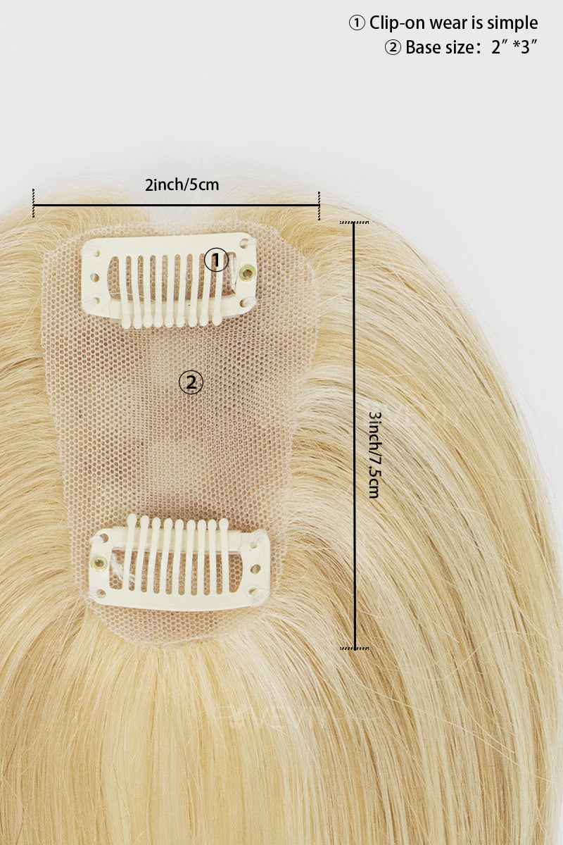 Vera Thin Breathable Lace Human Hair Topper Dark Blonde with Light Blonde #P10/16