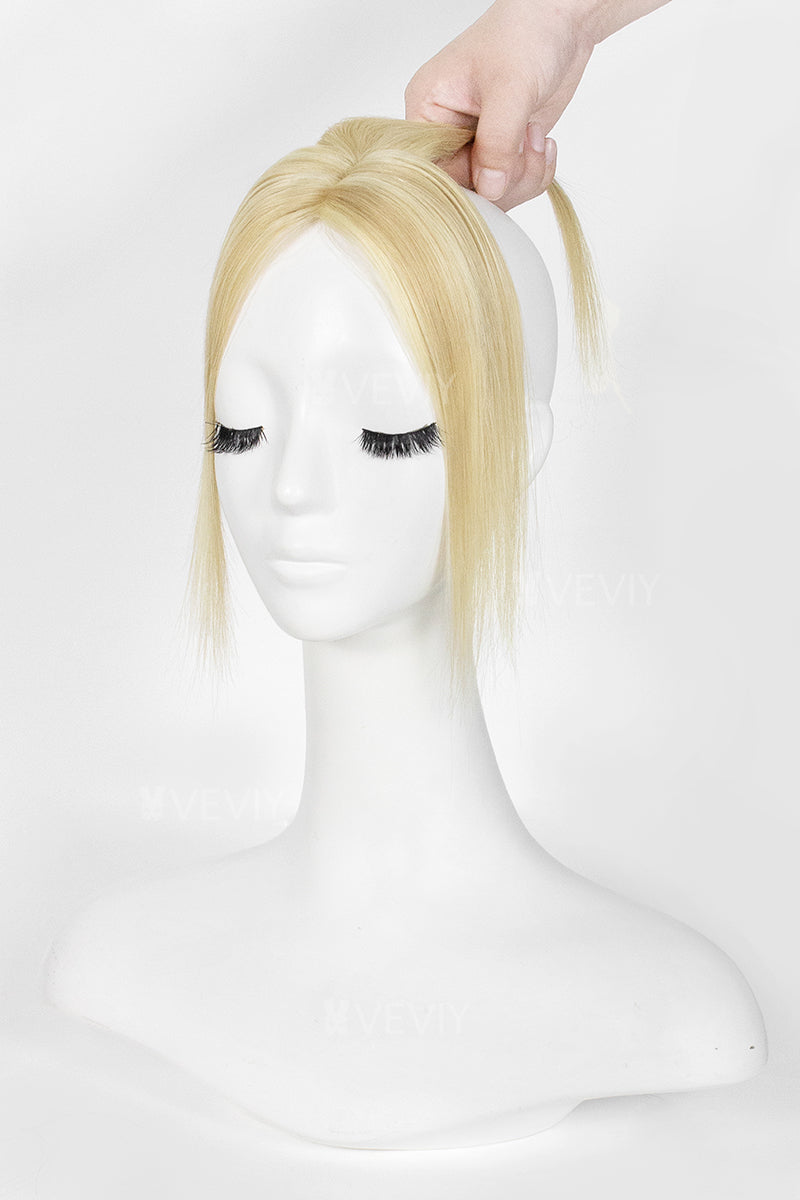 Vera Thin Breathable Lace Human Hair Topper Dark Blonde with Light Blonde #P10/16