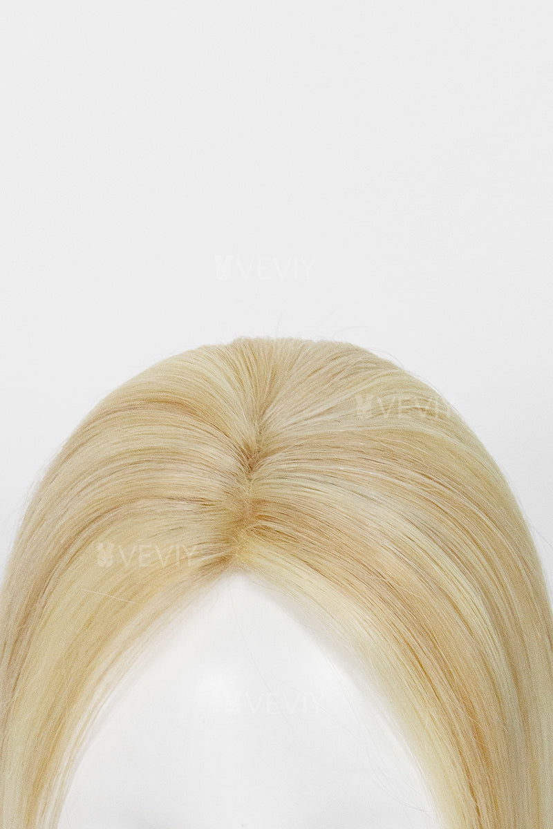 Vera Thin Breathable Lace Human Hair Topper Warm Blonde With Highlights #P27/613