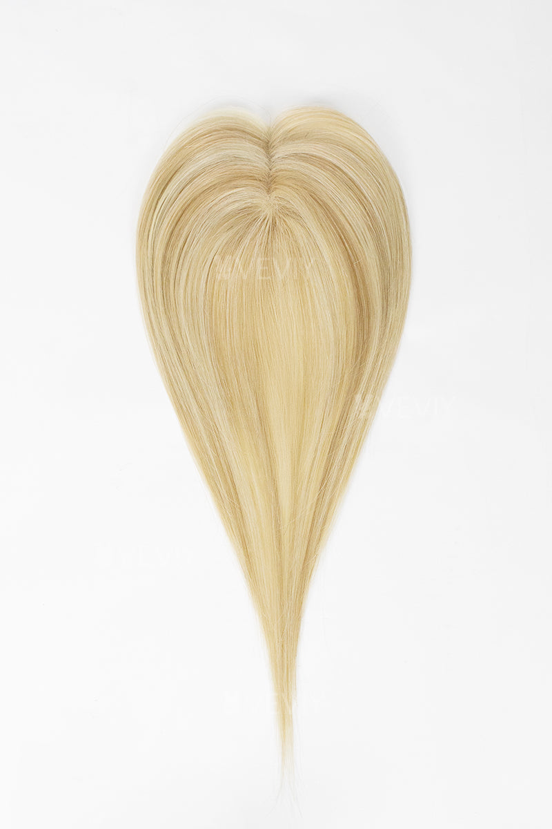 Vera Thin Breathable Lace Human Hair Topper Warm Blonde With Highlights #P27/613