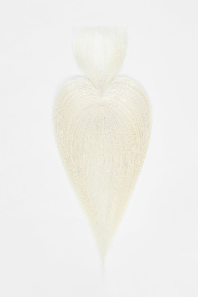 Aria-B Handmade Human Hair Topper with Bangs White Blonde #WB