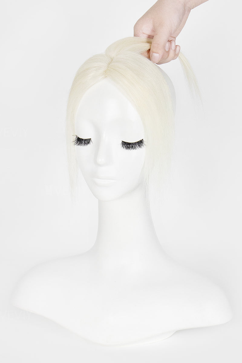 Vera Thin Breathable Lace Human Hair Topper White Blonde #WB