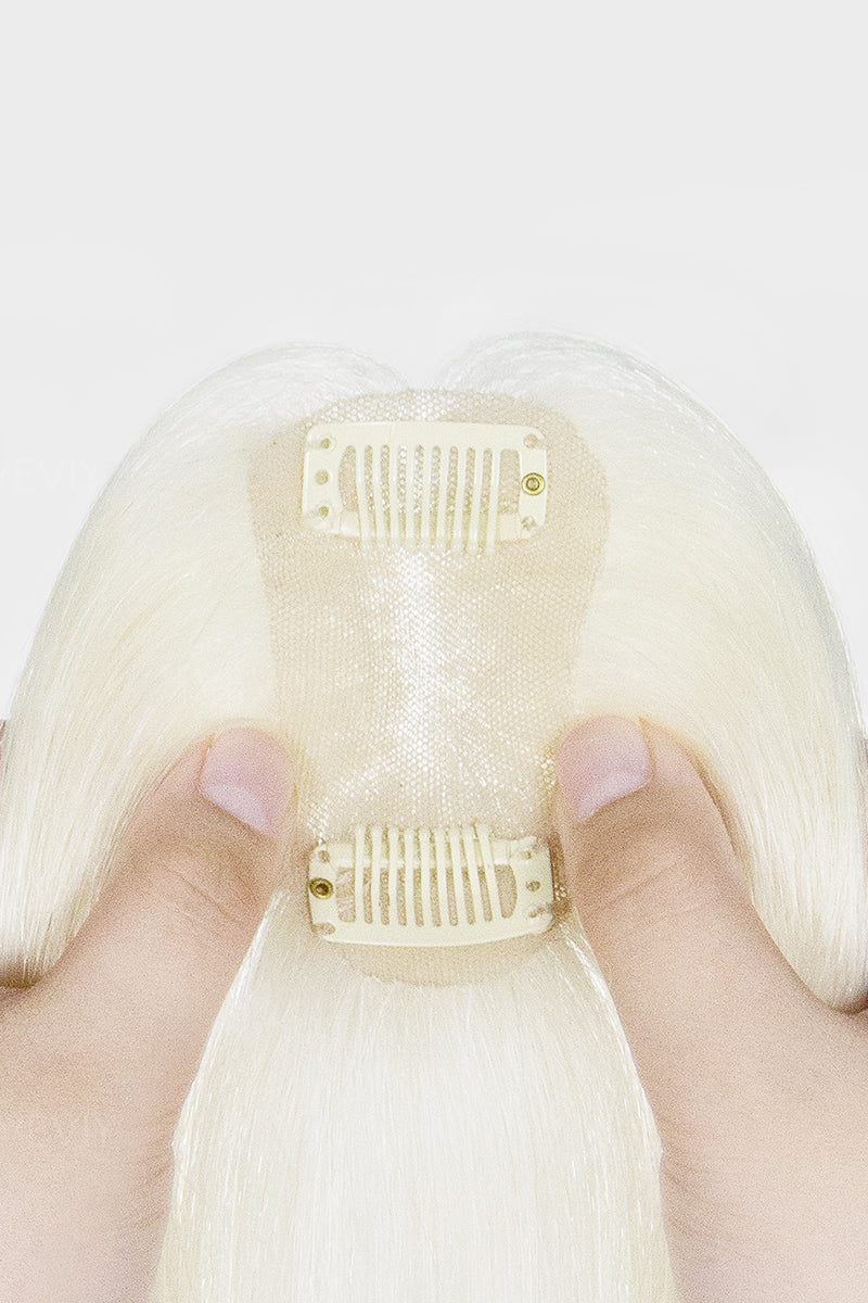 Vera Thin Breathable Lace Human Hair Topper White Blonde #WB