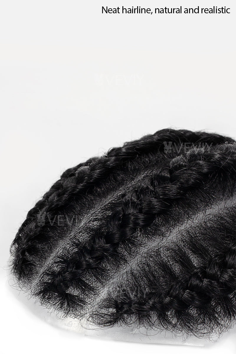 Marlon Men's Hairpiece Hairstyle Jet Black #1