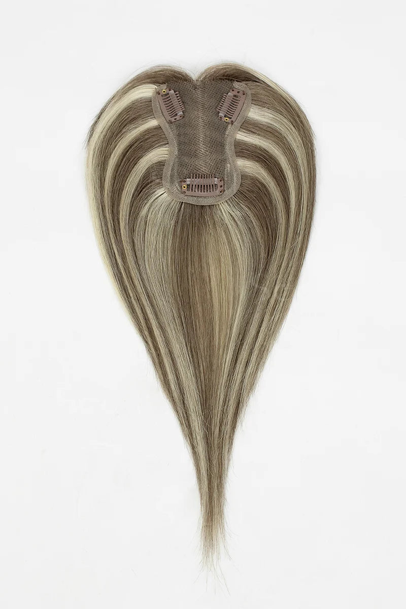 Mona Handmade Human Hair Topper Brown Blonde with Medium Brown Root #T4/6/613