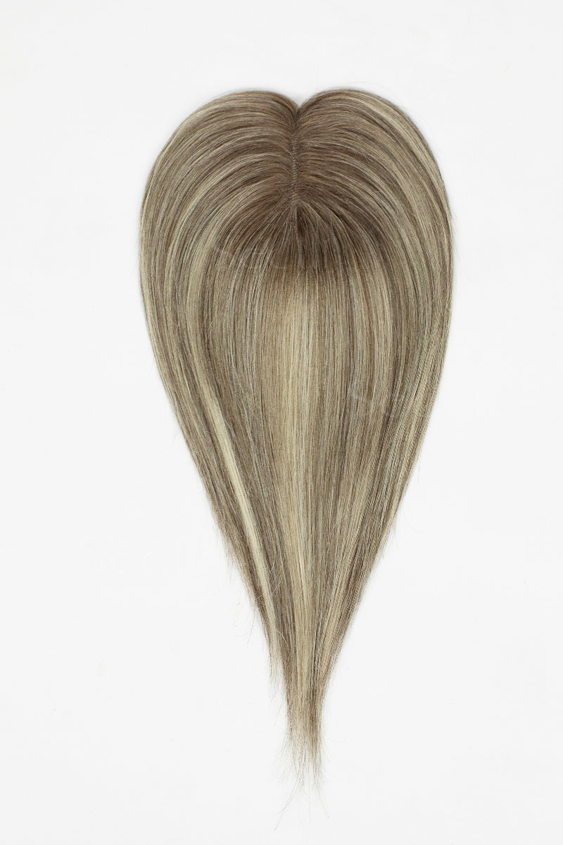 Mona Handmade Human Hair Topper Brown Blonde with Medium Brown Root #T4/6/613