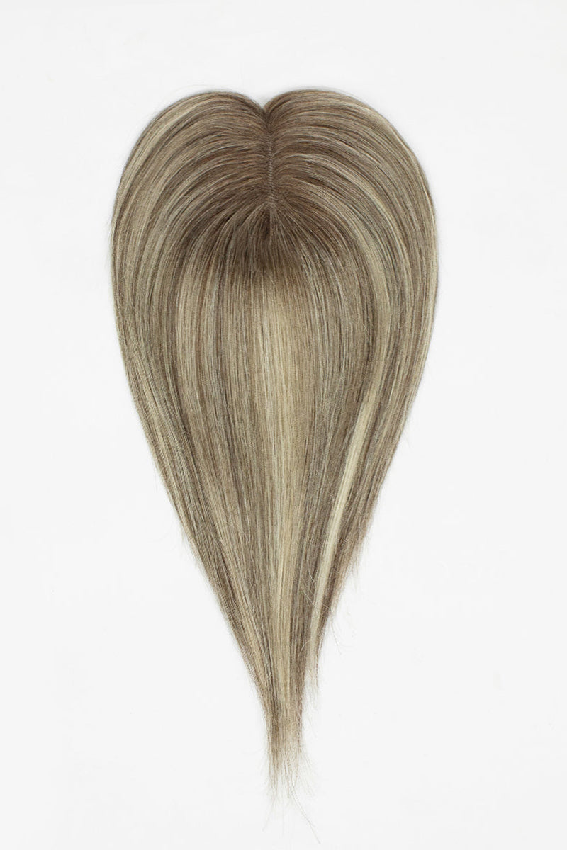 Aria Handmade Human Hair Topper Brown Blonde with Medium Brown Root #T4/6/613
